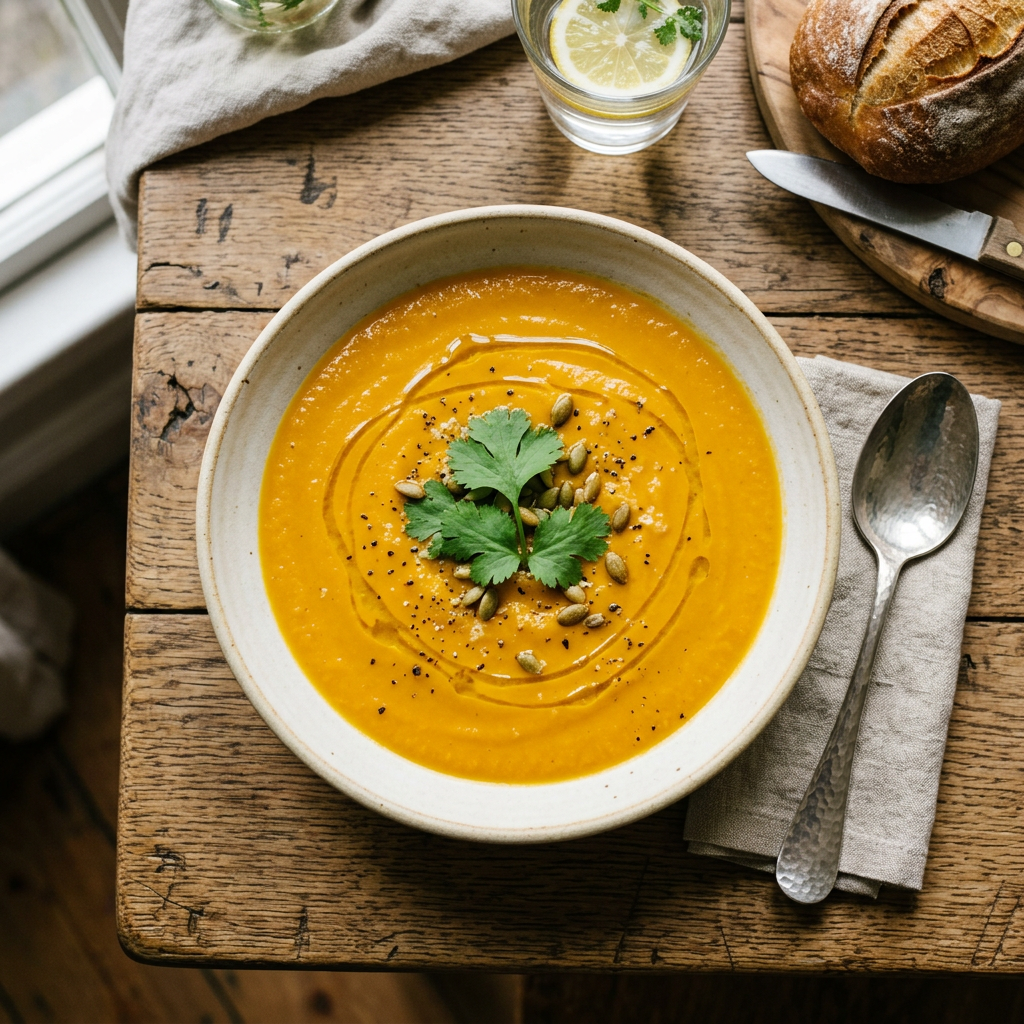 Roasted Butternut Squash and Ginger Soup