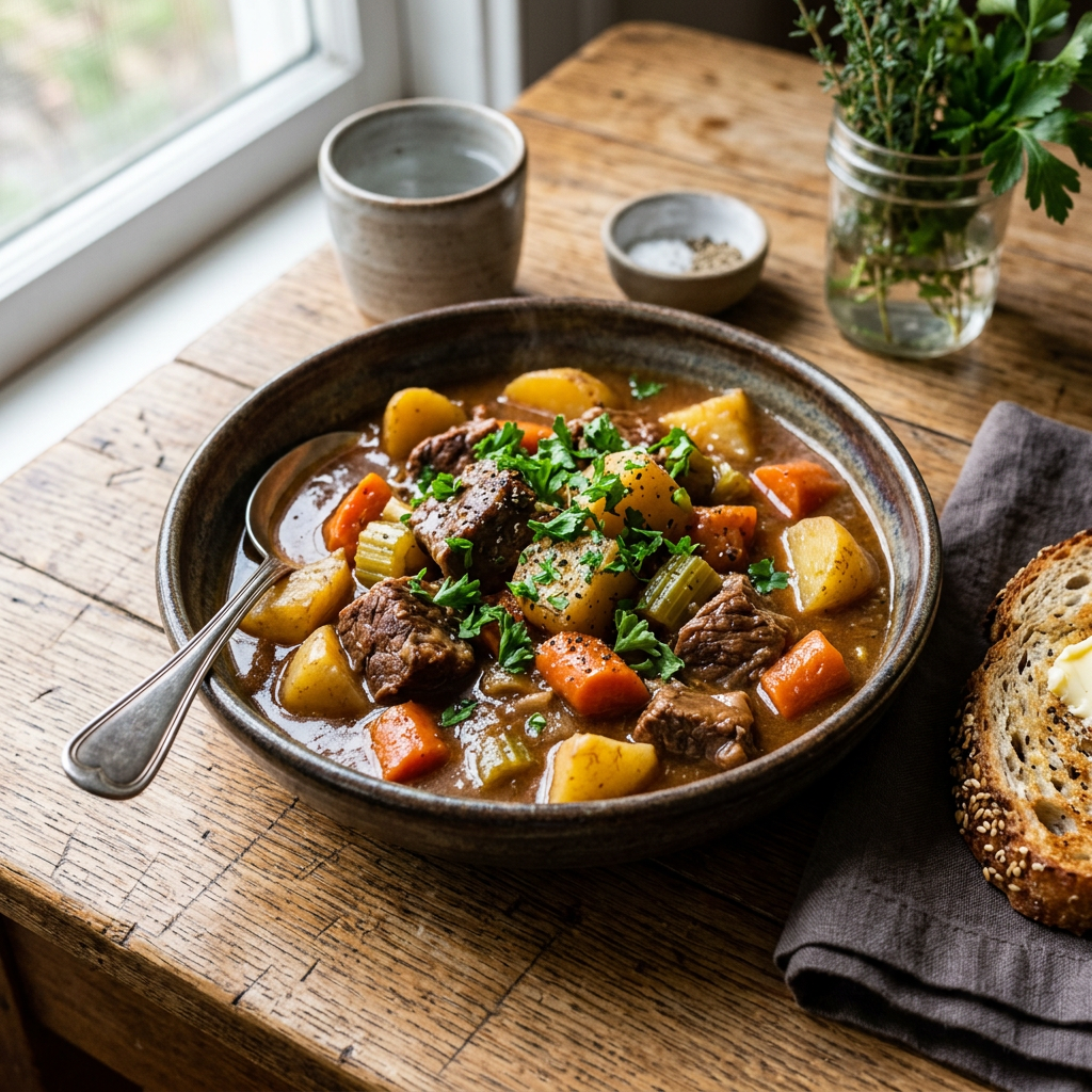 Hearty Slow-Simmered Beef & Potato Stew