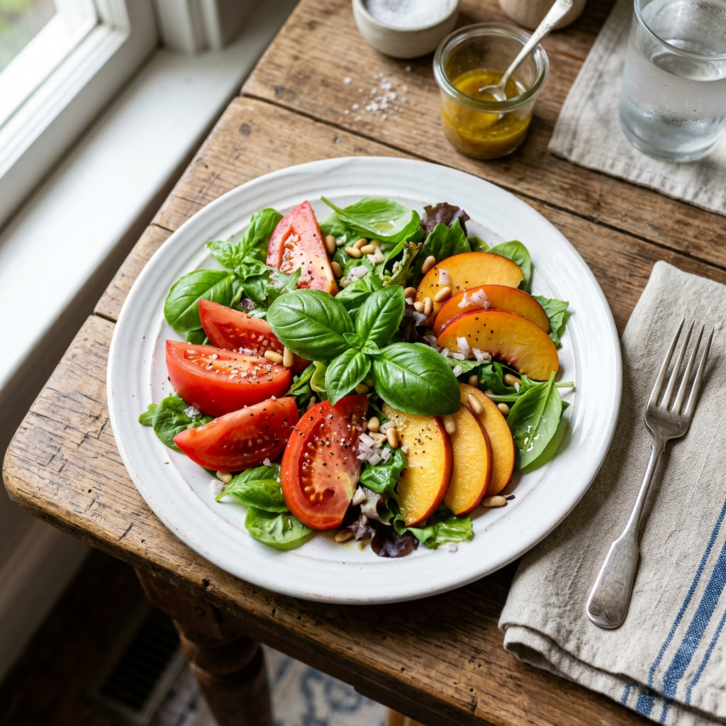 French Summer Basil & Nectarine Salad