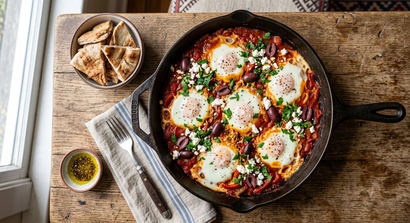 Görögös Shakshuka (Saksuka) Fetával