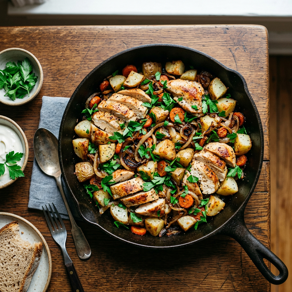 German Chicken & Potato Brunch Skillet